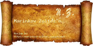 Marinkov Zoltán névjegykártya
